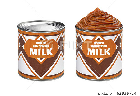 Boiled condensed milk can isolated on white background Boiled condensed milk can isolated on white background 62939724