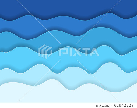 vector illustration of blue paper sea waves 62942225