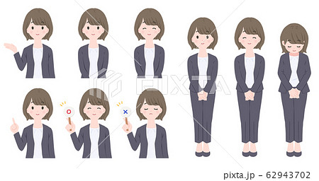 スーツの女性のポーズセット 62943702