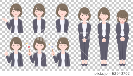 スーツの女性のポーズセット 62943702
