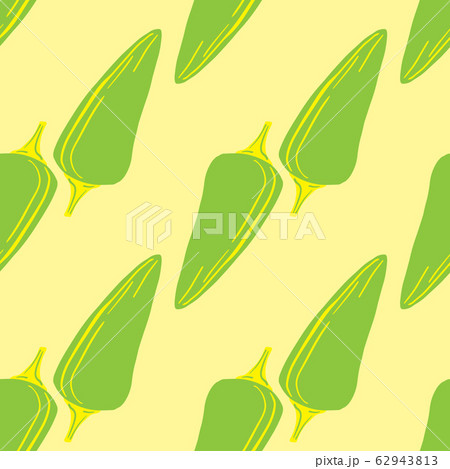 Green bell pepper seamless pattern on yellow 62943813