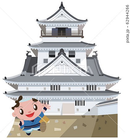 高知城と旅人 62944266