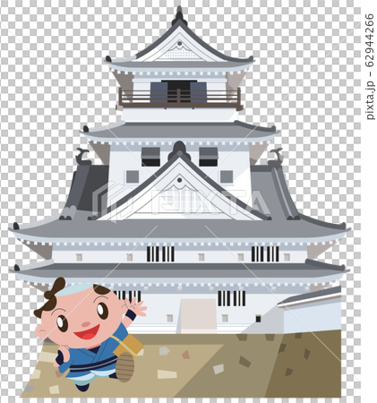 高知城と旅人 62944266