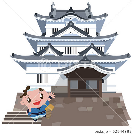 宇和島城と旅人 62944395