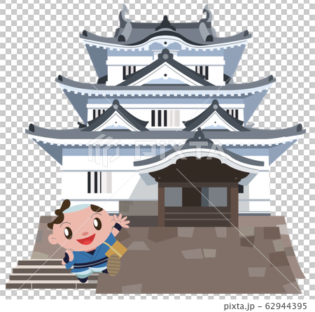 宇和島城と旅人 62944395
