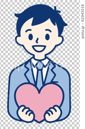 Men salaryman office worker suit love heart feeling 62945016