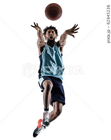 basketball player man isolated silhouette shadow 62945236