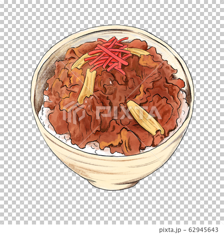 牛丼のイラスト素材