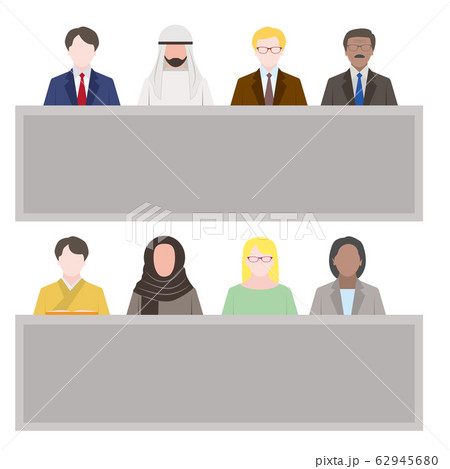 各国の人物シルエット男女 各国の人物シルエット男女 62945680