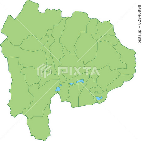 山梨県の地図_市町村別 62946998