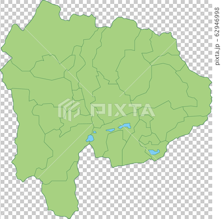 山梨県の地図_市町村別 62946998
