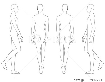 Fashion template of walking men. Fashion template of walking men. 62947221