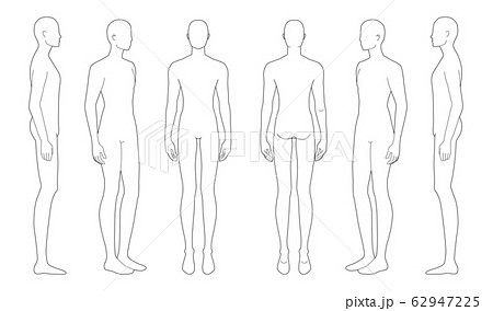 Fashion Template Of Standing Men のイラスト素材