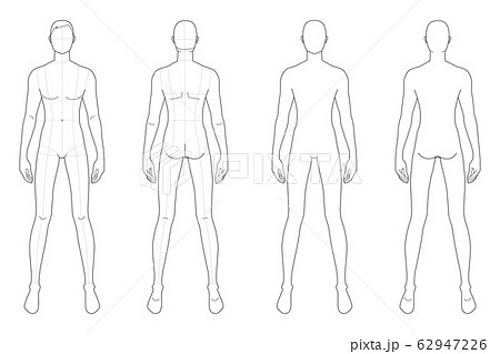 Fashion template of standing men. Fashion template of standing men. 62947226