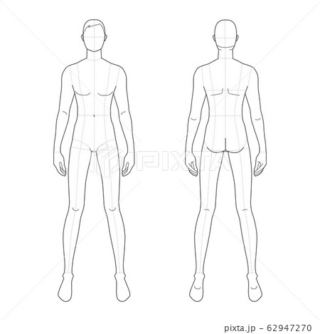 Fashion template of standing men.  62947270