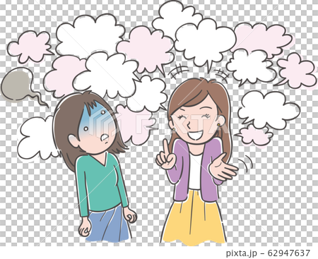 Talkative woman & woman tired of being told 62947637