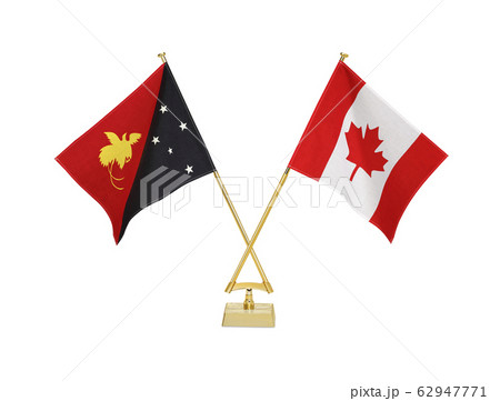 二つの国の卓上国旗 62947771