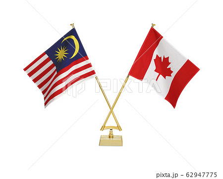 二つの国の卓上国旗 62947775
