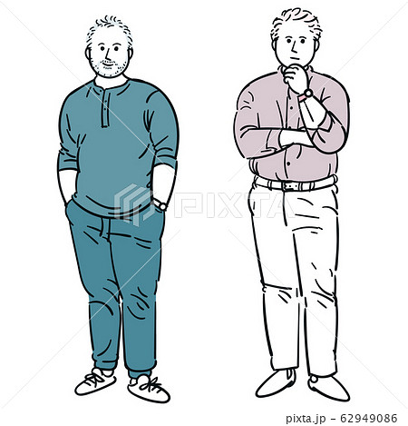 ガタイの良い男性たちのイラスト素材