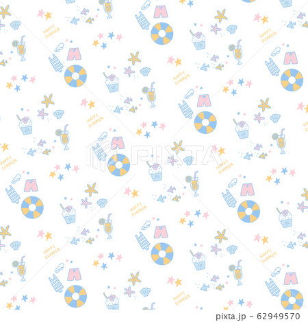 夏　海　パターン　ホワイト 62949570
