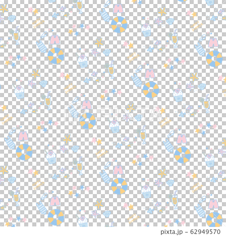 夏　海　パターン　ホワイト 62949570