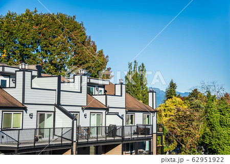 Top of new residential building on blue sky background 62951922