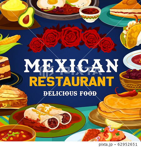 Traditional Mexican restaurant menu, food dishes Traditional Mexican restaurant menu, food dishes 62952651