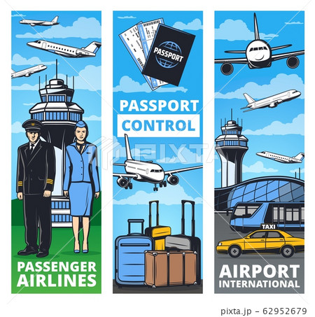 Air transportation service banners with plane crew 62952679