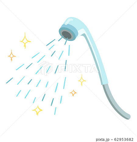 シャワー シャワーヘッドと水 のイラスト素材