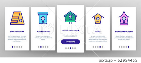 Bird House Onboarding Icons Set Vector 62954455