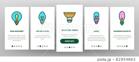 Light Bulb Onboarding Icons Set Vector Light Bulb Onboarding Icons Set Vector 62954663