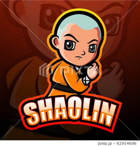 Shaolin mascot esport logo design 62954696
