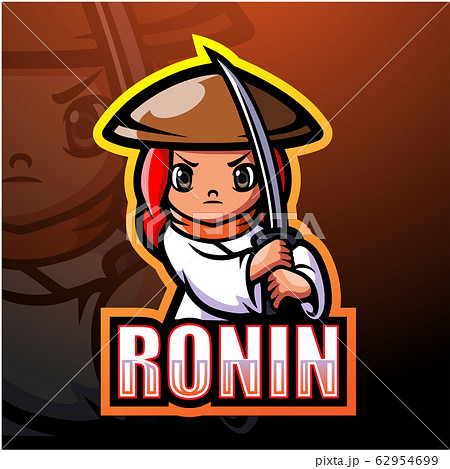 Ronin mascot esport logo design 62954699