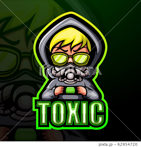 Gas mask logo for toxic team esport Royalty Free Vector