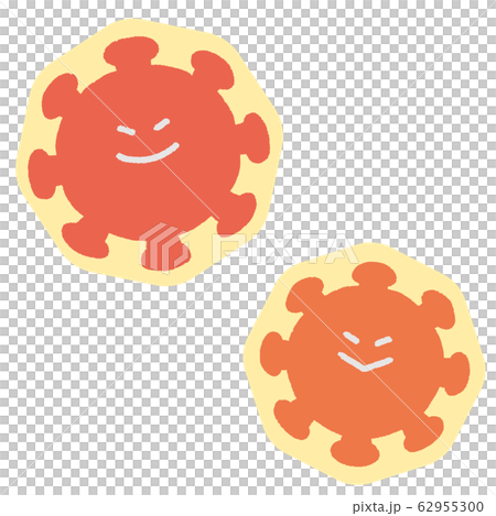 膜を持つ新型コロナウイルス　イラスト 62955300