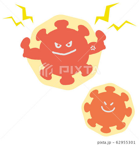 膜を持つ新型コロナウイルス　増殖　イラスト 62955301