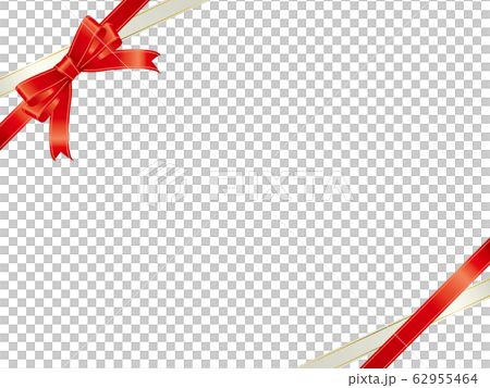 Red and white ribbon frame 62955464