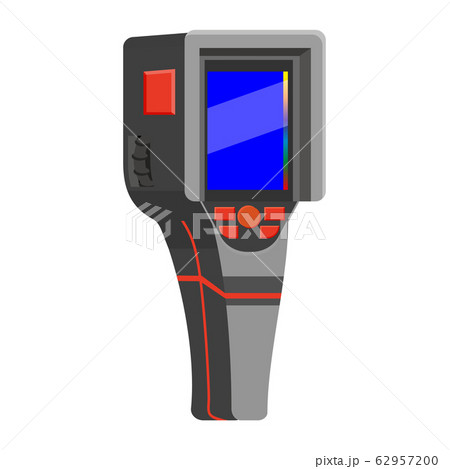 Thermal scaner camera infrared. Portable Visualize temperature differences thermometer, thermographic for the environment and people. Vector illustration isolated 62957200