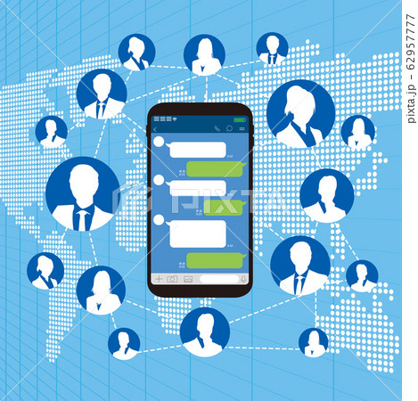 Chat app vector illustration smartphone Chat app vector illustration smartphone 62957777