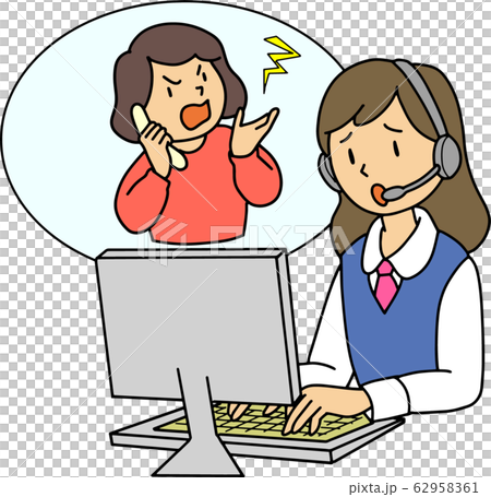 オペレーターと女性クレーマー 62958361