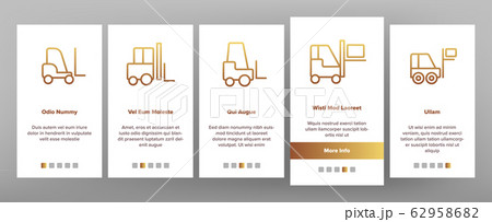 Color Forklift, Lift Truck Vector Onboarding Color Forklift, Lift Truck Vector Onboarding 62958682