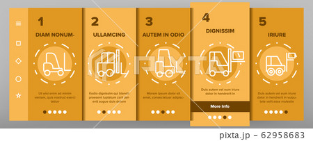 Color Forklift, Lift Truck Vector Onboarding Color Forklift, Lift Truck Vector Onboarding 62958683