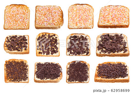 set of various dutch sweet toasts isolated 62958699