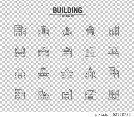 Building and Real Estate line icons. Vector... - Stock Illustration ...