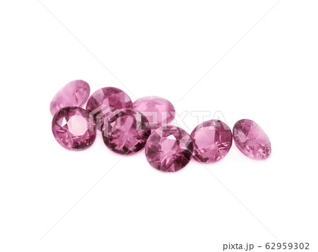 Pink tourmaline on a white background 62959302