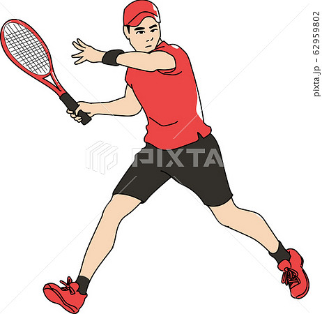 テニスプレイヤー男性のイラスト素材
