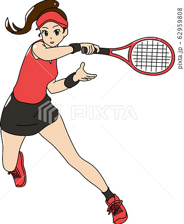 テニスプレイヤー女性のイラスト素材
