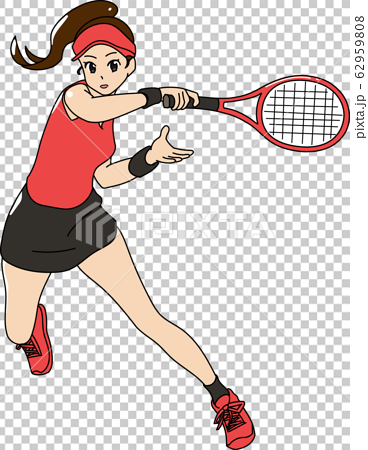 テニスプレイヤー女性のイラスト素材