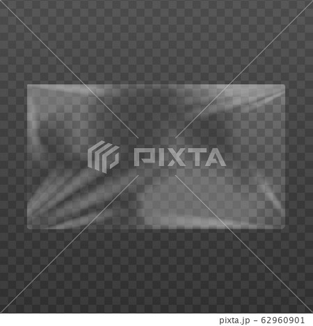 Cellophane membrane texture effect template, realistic vector illustration. 62960901