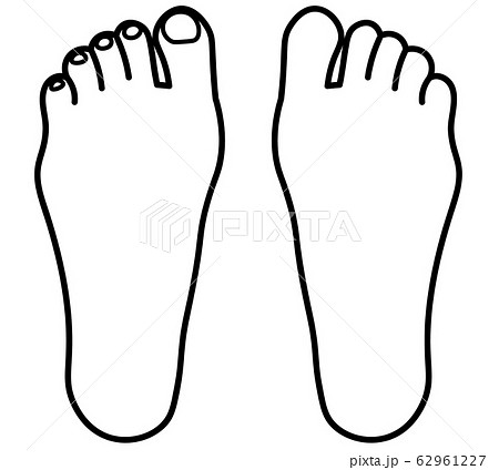 足の甲と足の裏 イラストセット 白黒のイラスト素材